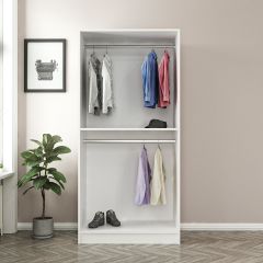 Minar Kale 2 Mebran Panjur Kapaklı Dolap Beyaz/Beyaz