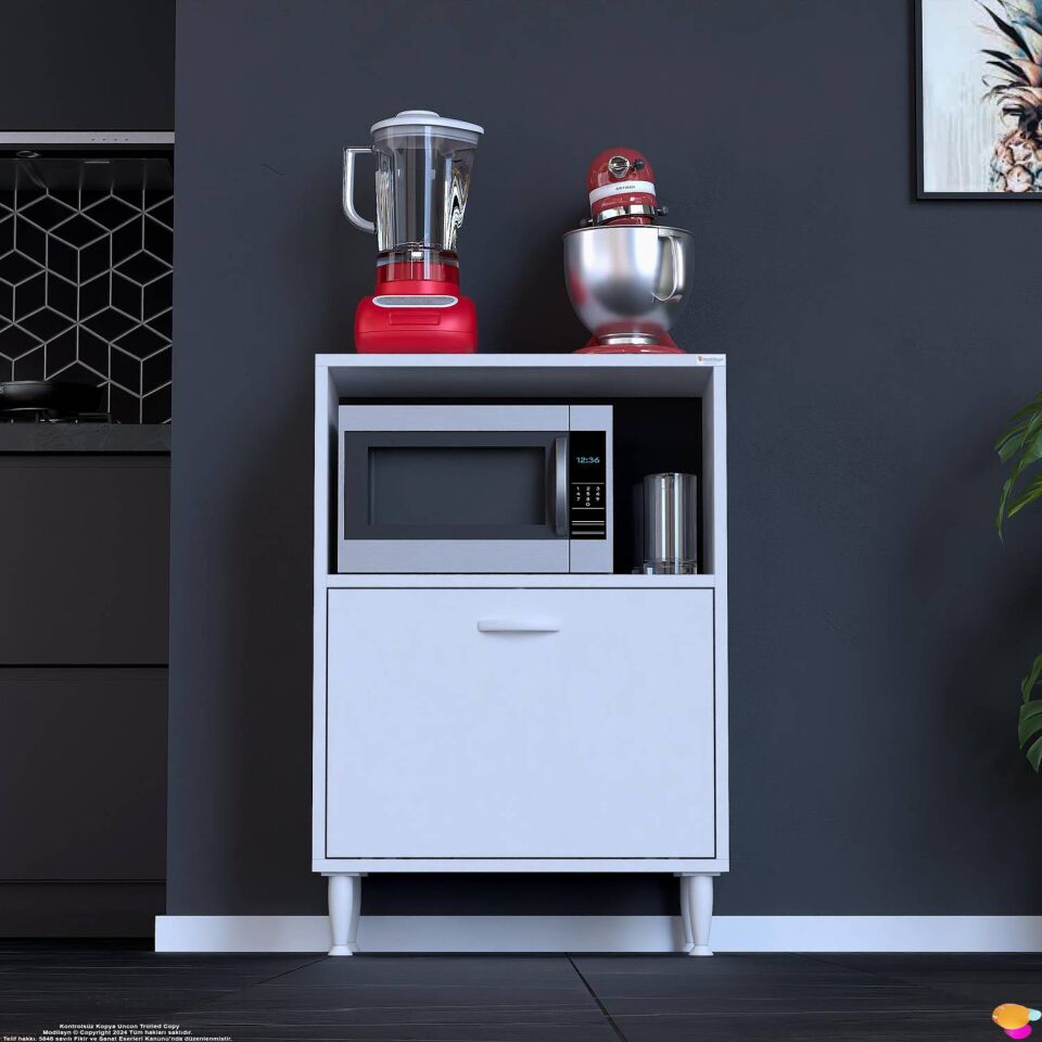 Lara 65 cm Çok Amaçlı Mikrodalga Dolabı Alttan Kapaklı Fırınlık Kiler Ekmeklik 65x87x32