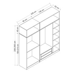 Minar Kale 4 Mebran Panjur Kapaklı 2 Ç Dolap Ve Yüklük Beyaz