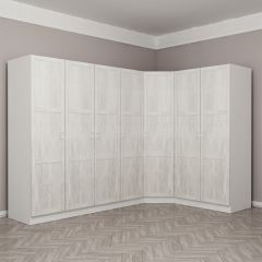 Kale Country 7 Kapak 2Ç Köşe Zincir Dolap - Eskitme Beyaz