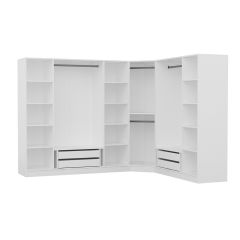 Kale Country 8 Kapak 4Ç Köşe Zincir Dolap - Eskitme Beyaz