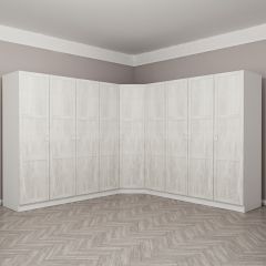 Kale Country 9 Kapak 4Ç Köşe Zincir Dolap - Eskitme Beyaz