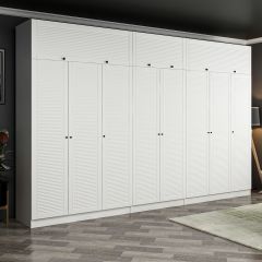 Minar Kale 8 Mebran Panjur Kapaklı 4 Ç Dolap Ve Yüklük Beyaz