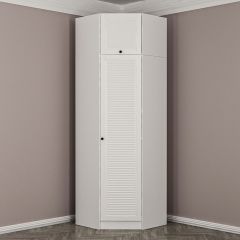 Minar Kale 1 Kapaklı Köşe Dolap Beyaz Mebran Panjur + Yüklük