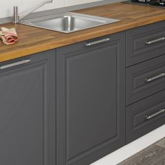 MİNAR 240 CM MEBRAN C MUTFAK DOLABI BEYAZ ANTRASİT 240-MCBA3