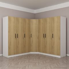 Kale 7 Kapaklı 4Ç Köşe Dolap - Pera Ceviz