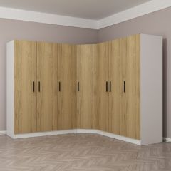 Kale 7 Kapaklı 4Ç Köşe Dolap - Pera Ceviz