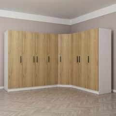 Kale 8 Kapaklı 4Ç Köşe Dolap - Dore