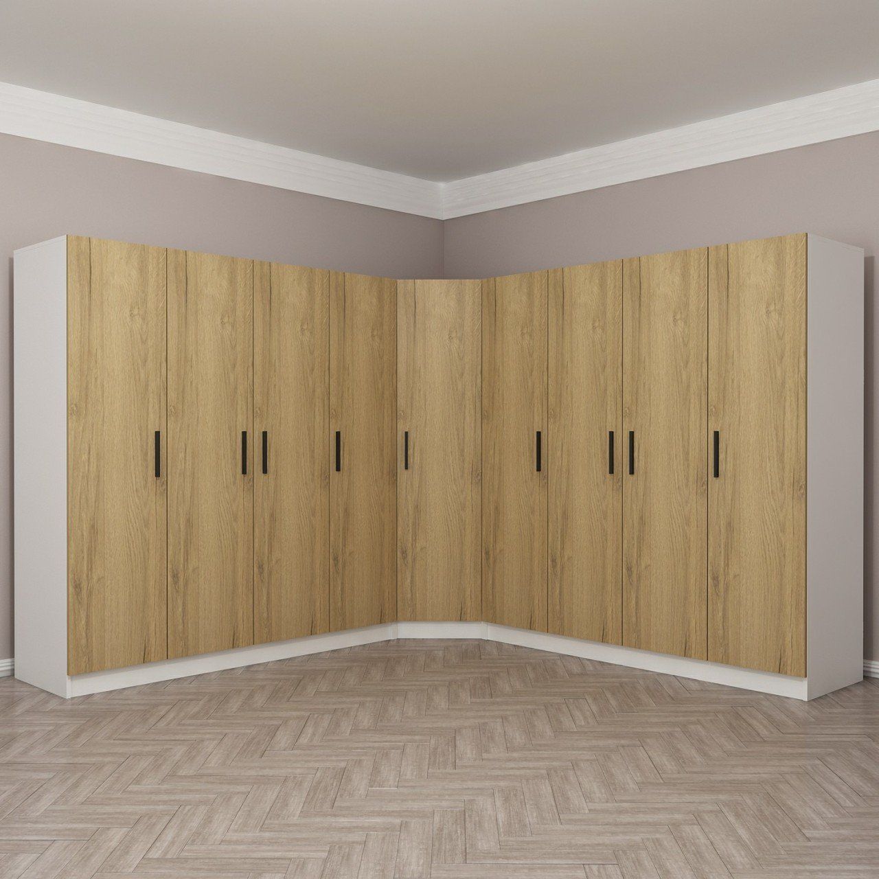 Kale 9 Kapaklı 4Ç Köşe Dolap - Dore