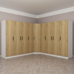 Kale 9 Kapaklı 4Ç Köşe Dolap - Dore