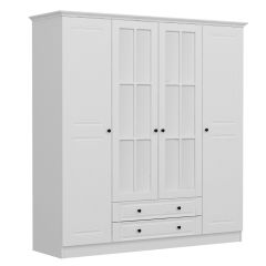 Kale 4 Mebran Kapaklı 2Ç Taçlı Dolap - Beyaz