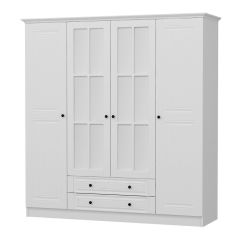 Kale 4 Mebran Kapaklı 2Ç Taçlı Dolap - Beyaz