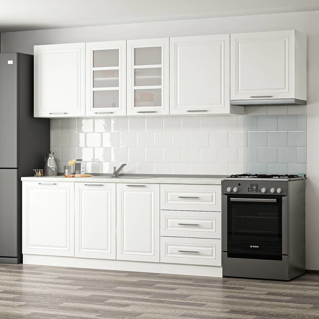 MİNAR 270 CM MEBRAN C MUTFAK DOLABI BEYAZ 270-MCB2