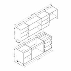 MİNAR 270 CM MEBRAN C MUTFAK DOLABI BEYAZ 270-MCB2