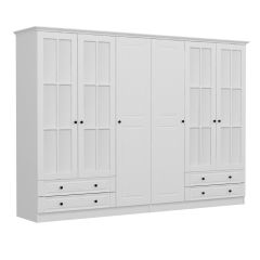 Kale 6 Mebran Kapaklı 4Ç Taçlı Dolap - Beyaz