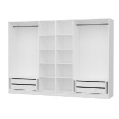 Kale 6 Mebran Kapaklı 4Ç Taçlı Dolap - Beyaz