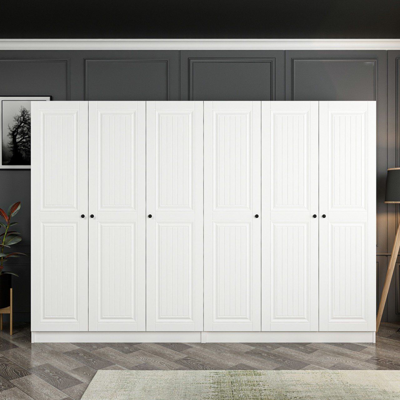 Kale 6 Mebran Kapaklı 4Ç Dolap - Beyaz