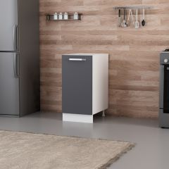 Minar Mutfak Alt Modül 1K1R 40Cm Dolap Beyaz/Antrasit - A1