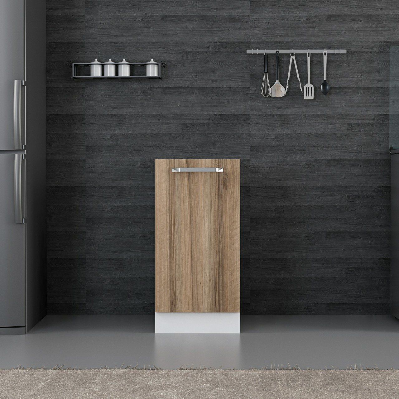 Minar Mutfak Alt Modül 1K1R 40Cm Dolap Beyaz/Dore - D1