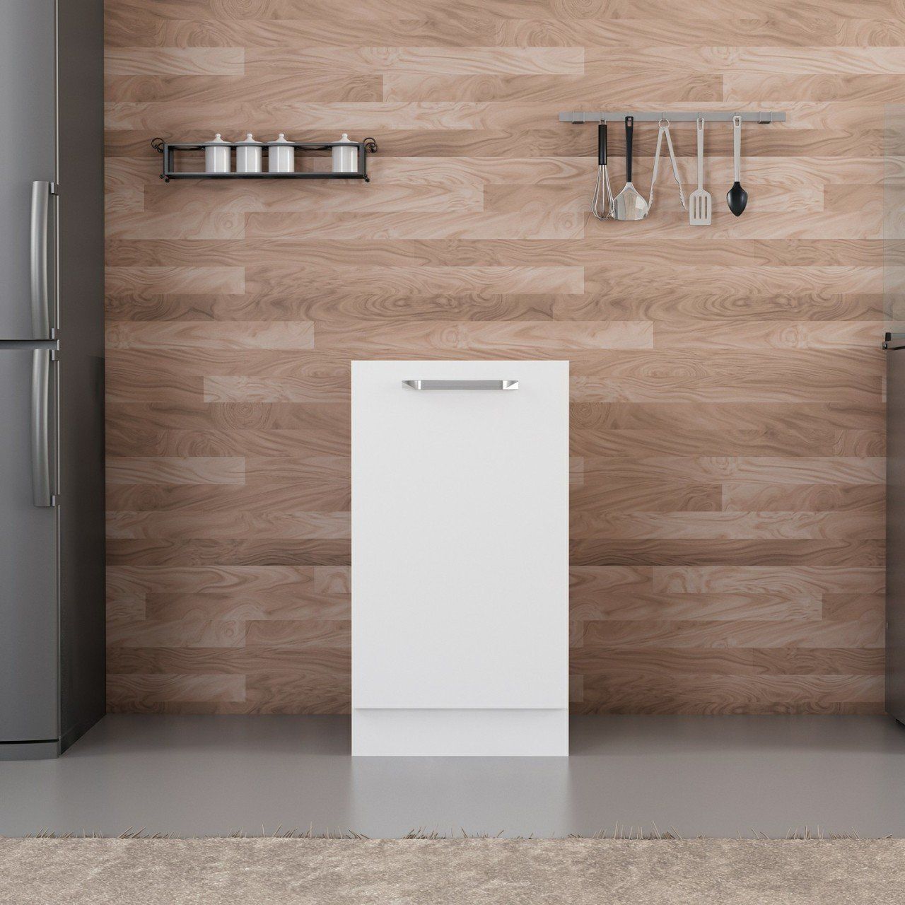 Minar Mutfak Alt Modül 1K1R 45Cm Dolap Beyaz - B1