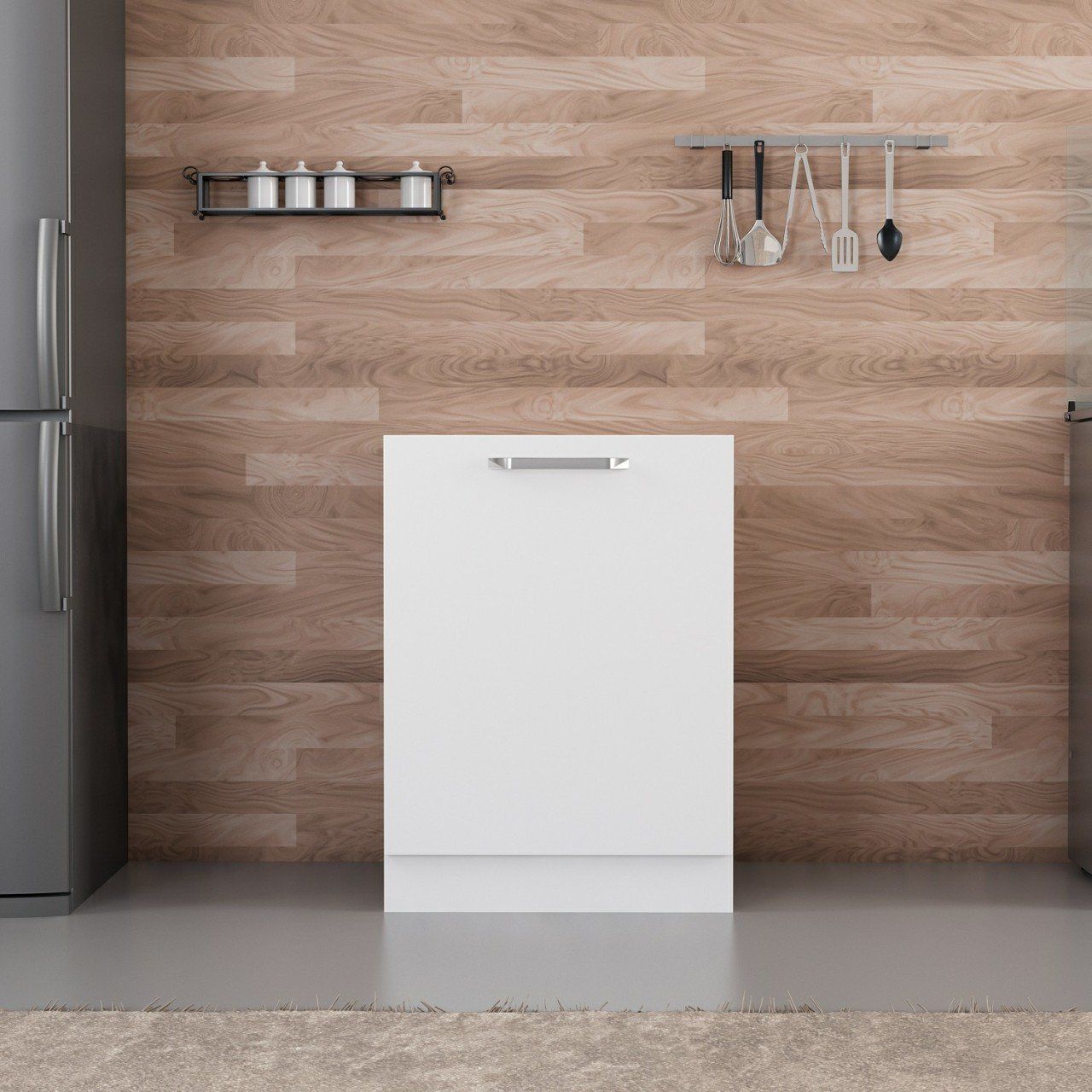 Minar Mutfak Alt Modül 1K1R 60Cm Dolap Beyaz - B1