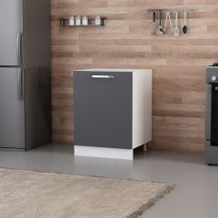 Minar Mutfak Alt Modül 1K1R 60Cm Dolap Beyaz/Antrasit - A1