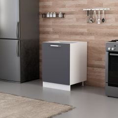 Minar Mutfak Alt Modül 1K1R 60Cm Dolap Beyaz/Antrasit - A1