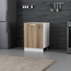 Minar Mutfak Alt Modül 1K1R 60Cm Dolap Beyaz/Dore - D1