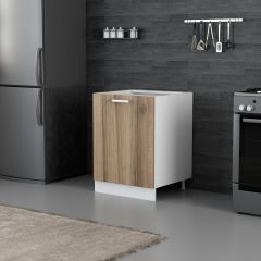 Minar Mutfak Alt Modül 1K1R 60Cm Dolap Beyaz/Dore - D1