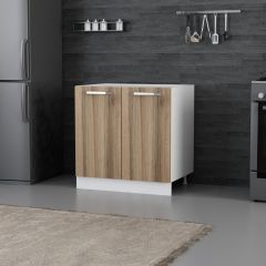 Minar Mutfak Alt Modül 2K1R 80Cm Dolap Beyaz/Dore - D1