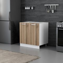 Minar Mutfak Alt Modül 2K1R 80Cm Dolap Beyaz/Dore - D1