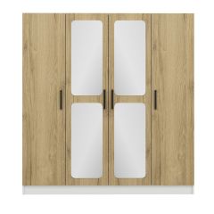 Kale 4 Kapaklı Aynalı 2Ç Dolap - Pera Ceviz