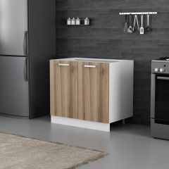 Minar Mutfak Alt Modül 2K1R 90Cm Dolap Beyaz/Dore - D1