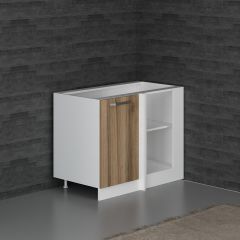 Minar Mutfak Alt Modül 1K1R 105Cm Köşe Dolap Beyaz/Dore - D1