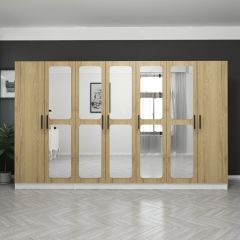 Kale 7 Kapaklı Aynalı 2Ç Dolap - Dore