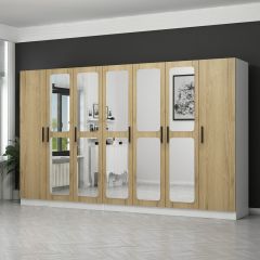Kale 7 Kapaklı Aynalı 4Ç Dolap - Dore