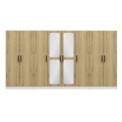 Kale 8 Kapaklı Aynalı 2Ç Dolap - Pera Ceviz