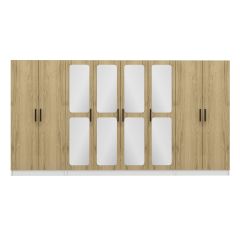 Kale 8 Kapaklı Aynalı 2Ç Dolap - Pera Ceviz