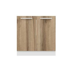 Minar Mutfak Alt Modül 2K 80Cm Evye Dolap Beyaz/Dore - D1