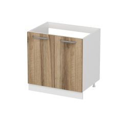 Minar Mutfak Alt Modül 2K 80Cm Evye Dolap Beyaz/Dore - D1