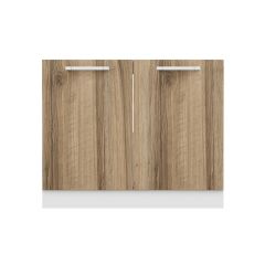 Minar Mutfak Alt Modül 2K 100Cm Evye Dolap Beyaz/Dore - D1