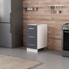 Minar Mutfak Alt Modül 3Ç Nray 40Cm Dolap Beyaz/Antrasit - A1