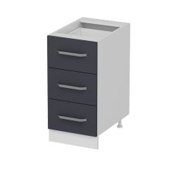 Minar Mutfak Alt Modül 3Ç Nray 40Cm Dolap Beyaz/Antrasit - A1