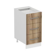 Minar Mutfak Alt Modül 3Ç Nray 40Cm Dolap Beyaz/Dore - D1