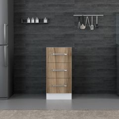 Minar Mutfak Alt Modül 3Ç Nray 40Cm Dolap Beyaz/Dore - D1