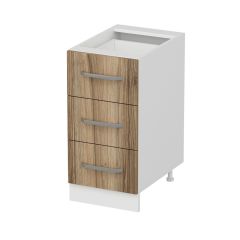 Minar Mutfak Alt Modül 3Ç Nray 40Cm Dolap Beyaz/Dore - D1