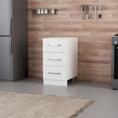 Minar Mutfak Alt Modül 3Ç Nray 45Cm Dolap Beyaz - B1