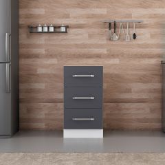 Minar Mutfak Alt Modül 3Ç Nray 45Cm Dolap Beyaz/Antrasit - A1