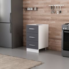 Minar Mutfak Alt Modül 3Ç Nray 45Cm Dolap Beyaz/Antrasit - A1