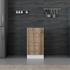 Minar Mutfak Alt Modül 3Ç Nray 45Cm Dolap Beyaz/Dore - D1